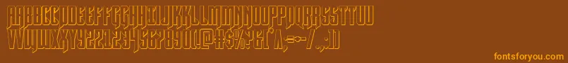 Hawkmoon3D Font – Orange Fonts on Brown Background