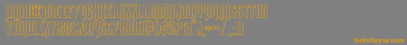 フォントHawkmoon3D – オレンジの文字は灰色の背景にあります。