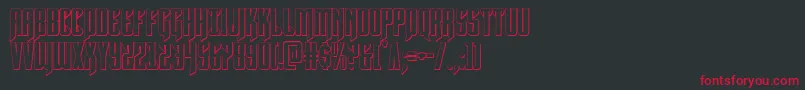 Hawkmoon3D-Schriftart – Rote Schriften auf schwarzem Hintergrund