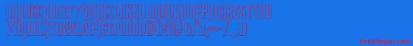 Hawkmoon3D Font – Red Fonts on Blue Background