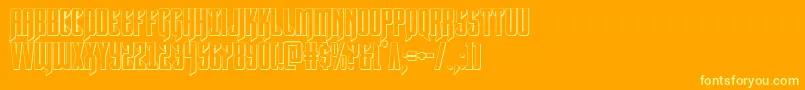 Hawkmoon3D Font – Yellow Fonts on Orange Background