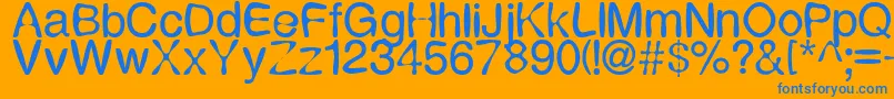 Expressi Font – Blue Fonts on Orange Background