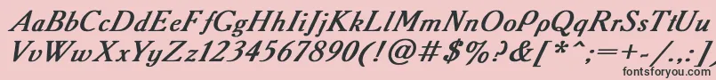 フォントAcademy2 – ピンクの背景に黒い文字