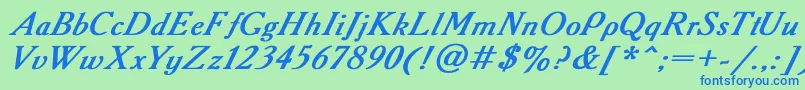 Academy2 Font – Blue Fonts on Green Background