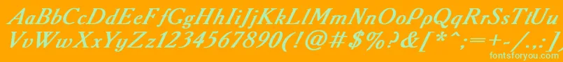 Academy2 Font – Green Fonts on Orange Background