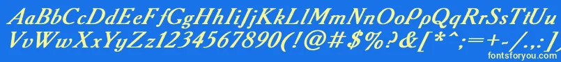 Academy2 Font – Yellow Fonts on Blue Background
