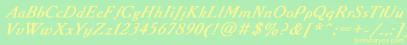 Academy2 Font – Yellow Fonts on Green Background