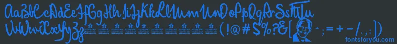 MandelaScriptPersonalUse-Schriftart – Blaue Schriften auf schwarzem Hintergrund