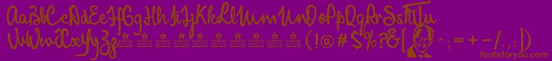 MandelaScriptPersonalUse-fontti – ruskeat fontit violetilla taustalla