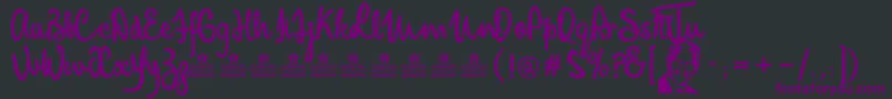 MandelaScriptPersonalUse Font – Purple Fonts on Black Background