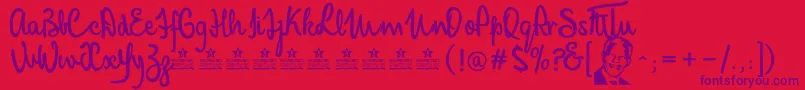 MandelaScriptPersonalUse Font – Purple Fonts on Red Background