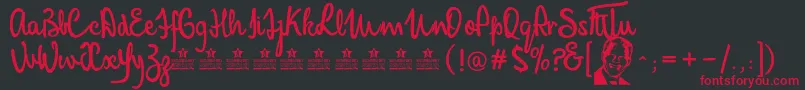 MandelaScriptPersonalUse Font – Red Fonts on Black Background