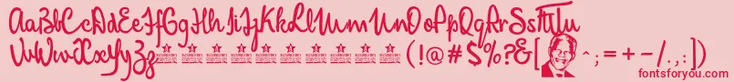 MandelaScriptPersonalUse Font – Red Fonts on Pink Background