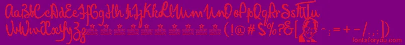 MandelaScriptPersonalUse Font – Red Fonts on Purple Background