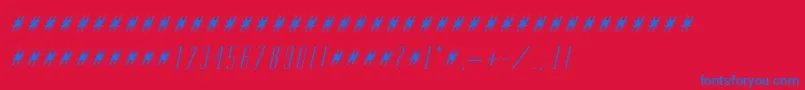 TamiItalic Font – Blue Fonts on Red Background