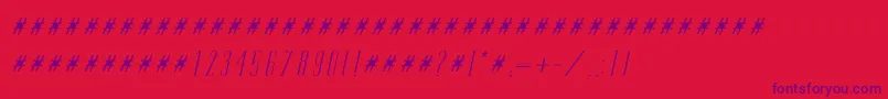 フォントTamiItalic – 赤い背景に紫のフォント