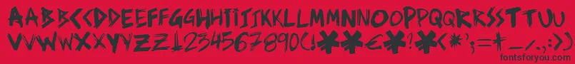 Ziperhead Font – Black Fonts on Red Background