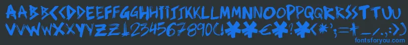 Ziperhead Font – Blue Fonts on Black Background