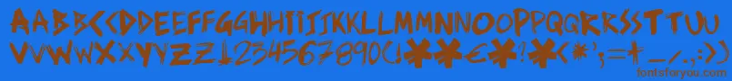 Ziperhead Font – Brown Fonts on Blue Background