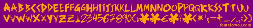 Ziperhead Font – Orange Fonts on Purple Background