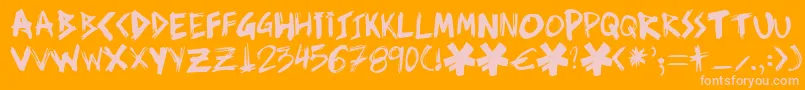 Ziperhead Font – Pink Fonts on Orange Background