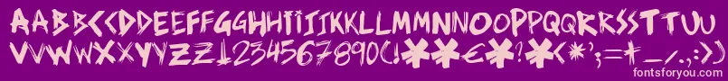 Ziperhead Font – Pink Fonts on Purple Background