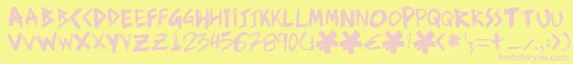 Ziperhead Font – Pink Fonts on Yellow Background