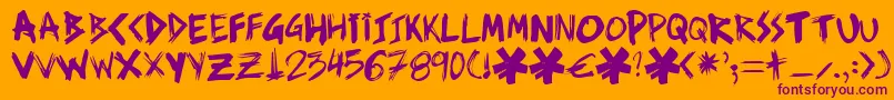 Ziperhead Font – Purple Fonts on Orange Background