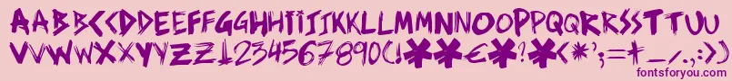 Ziperhead Font – Purple Fonts on Pink Background