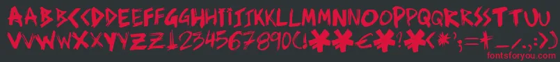Ziperhead Font – Red Fonts on Black Background
