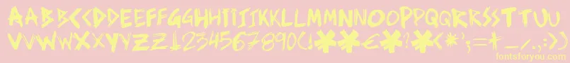 Ziperhead Font – Yellow Fonts on Pink Background