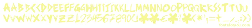 Ziperhead Font – Yellow Fonts on White Background