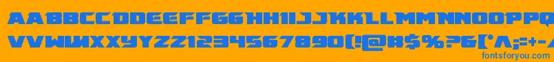 Emissarycond Font – Blue Fonts on Orange Background