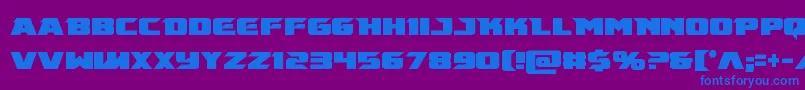 Emissarycond Font – Blue Fonts on Purple Background