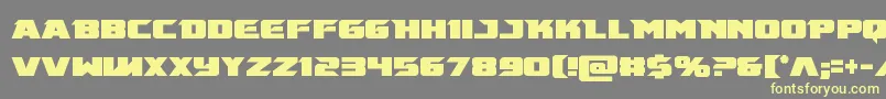 Emissarycond-Schriftart – Gelbe Schriften auf grauem Hintergrund