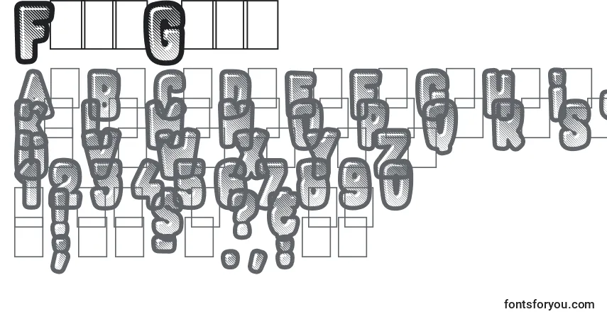 Шрифт FluoGums – алфавит, цифры, специальные символы