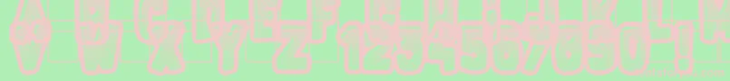 フォントFluoGums – 緑の背景にピンクのフォント
