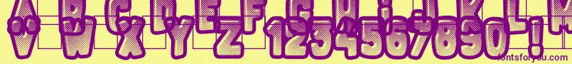 FluoGums Font – Purple Fonts on Yellow Background