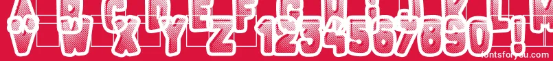 フォントFluoGums – 赤い背景に白い文字