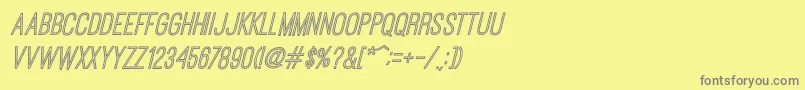 フォントOstrichSansInlineItalic – 黄色の背景に灰色の文字