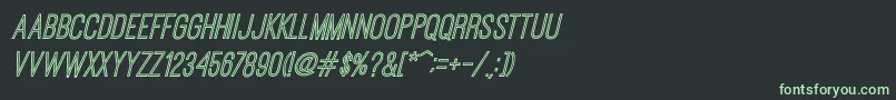 Fonte OstrichSansInlineItalic – fontes verdes em um fundo preto