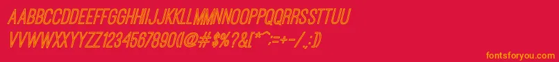 Fonte OstrichSansInlineItalic – fontes laranjas em um fundo vermelho