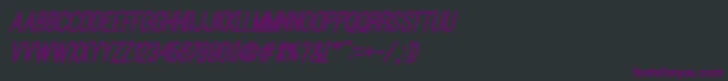 OstrichSansInlineItalic-fontti – violetit fontit mustalla taustalla
