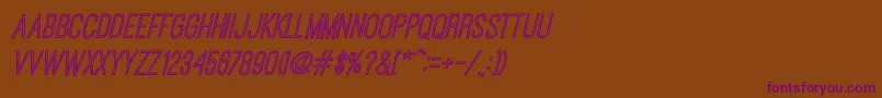 OstrichSansInlineItalic Font – Purple Fonts on Brown Background