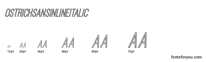 Размеры шрифта OstrichSansInlineItalic