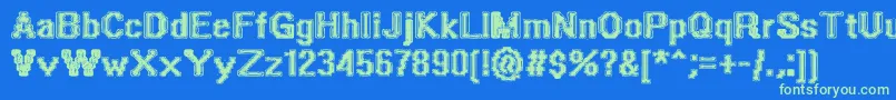 PolishedIgneous Font – Green Fonts on Blue Background