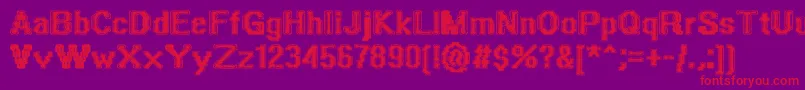 PolishedIgneous-Schriftart – Rote Schriften auf violettem Hintergrund