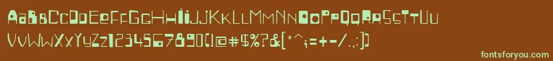 PfbeatnickproRegular-fontti – vihreät fontit ruskealla taustalla