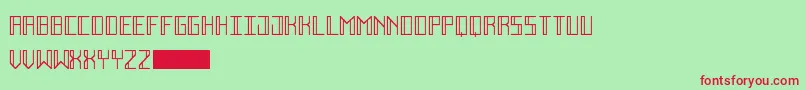 DecoFuture Font – Red Fonts on Green Background