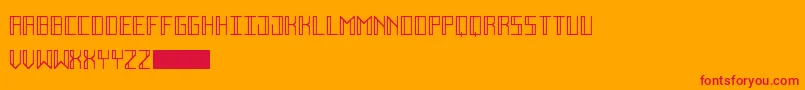 DecoFuture Font – Red Fonts on Orange Background